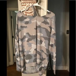 Express Blue Camo Sweater/Tunic